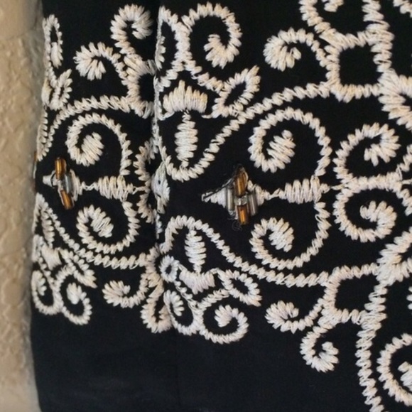 White House Black Market || Embroidered & Jeweled Full Midi Skirt - Picture 2 of 4